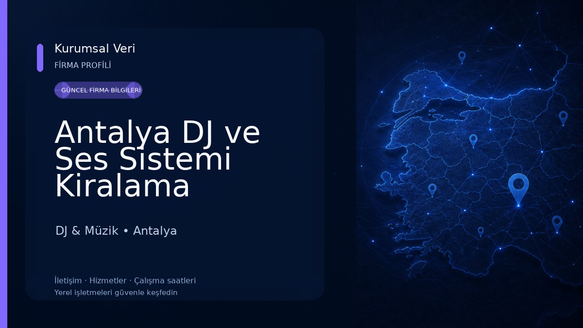 Antalya DJ ve Ses Sistemi Kiralama DJ & Müzik